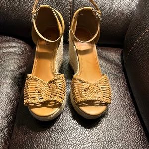 Boho Tan Summer Wedges